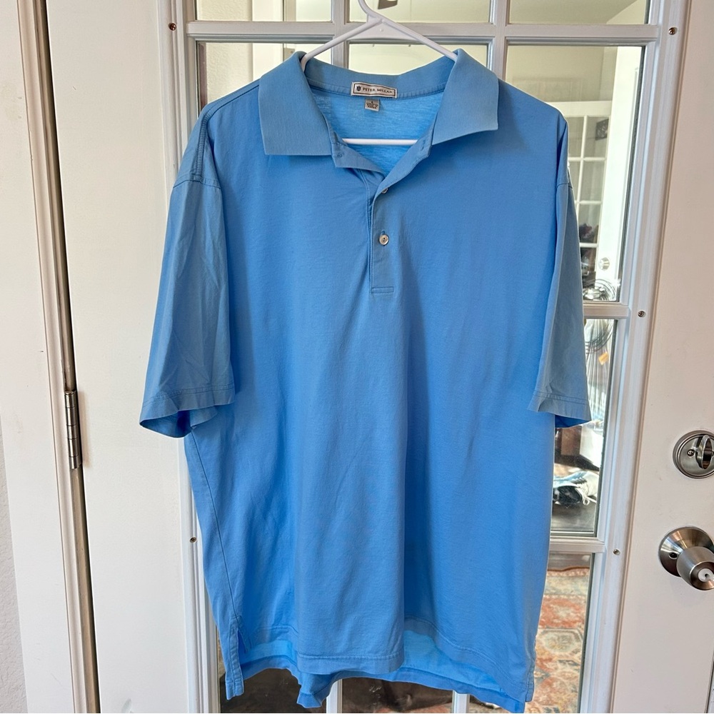 Peter‎ Millar Sky Blue Polo Shirt Size Large